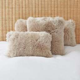 Dorma Natural Sheepskin Square Cushion - thumbnail 2