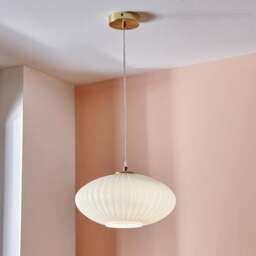 Emilia Ribbed Oval Pendant Light - thumbnail 1