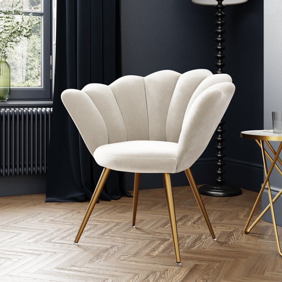 Shell Chair White Scallop Chair Vivian Velvet Chair By Dunelm