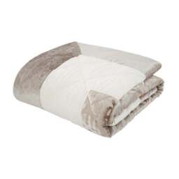 Catherine Lansfield Natural Lattice Cut Velvet Bedspread - thumbnail 3