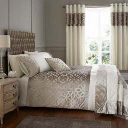 Catherine Lansfield Natural Lattice Cut Velvet Bedspread - thumbnail 4