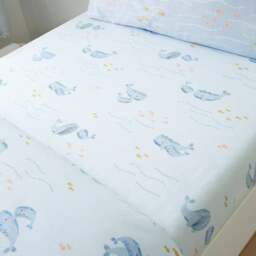 Pack of 2 Little Whales 100% Cotton Fitted Bed Sheets - thumbnail 1