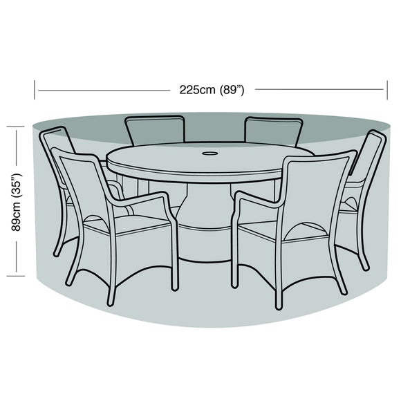6 Seater Round Garden Furniture Set Super Tough Cover - image 1