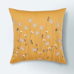 Scandi Floral Ochre Cushion Cover - thumbnail 1
