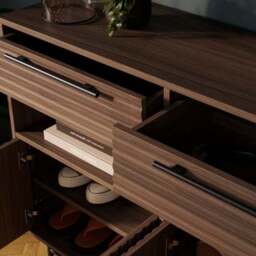 Bryant Hallway Console Table with Shoe Storage, Mango Wood Effect - thumbnail 3