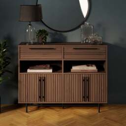 Bryant Hallway Console Table with Shoe Storage, Mango Wood Effect