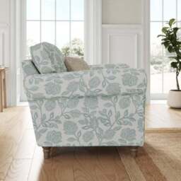 Flori Woven Floral Fabric Armchair - thumbnail 2
