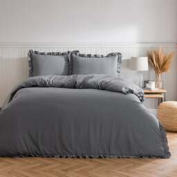 Briona Frilled Edge Duvet Cover & Pillowcase Set - thumbnail 1