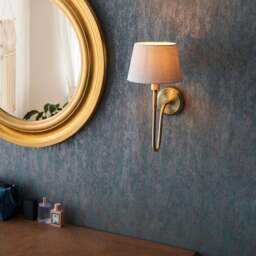 Vogue Roa Art Deco Wall Light with Ivory Circo Lamp Shade - thumbnail 1