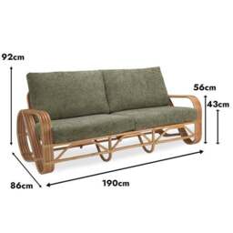 Desser Pretzel Rattan 3 Seater Sofa - thumbnail 4