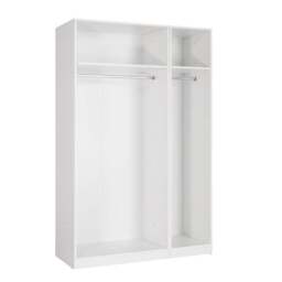 Euston Triple Wardrobe, White & Mirrored - thumbnail 2