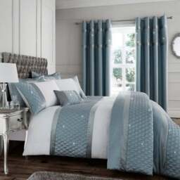 Catherine Lansfield Sequin Cluster Eyelet Curtains - thumbnail 4