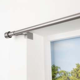 No Drills Stud Extendable Metal Eyelet Curtain Pole - thumbnail 1