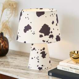 Cow Print Velvet Table Lamp - thumbnail 1