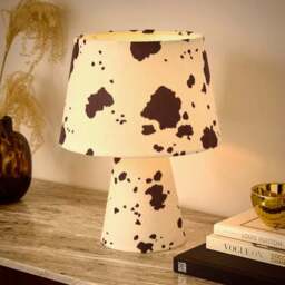 Cow Print Velvet Table Lamp - thumbnail 2