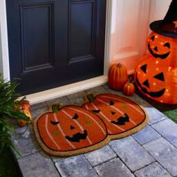 Pumpkin Shaped Coir Doormat - thumbnail 1