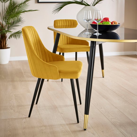 Shea Set of 2 Dining Chairs, Velvet - image 1
