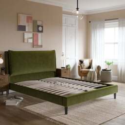 Skylar Velvet Pillow Back Bed Frame - thumbnail 3
