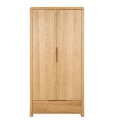 Curve Double 1 Drawer Wardrobe, Oak - thumbnail 4