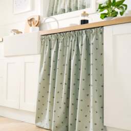 Bees Slot Top Unlined Undercounter Curtain - thumbnail 1