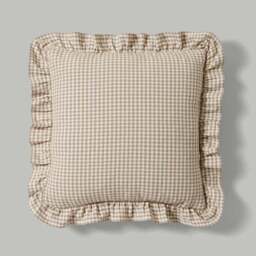 Gingham Frill Cotton Square Cushion Cover - thumbnail 3
