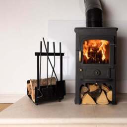 Snug - Fireside Hazel Iron 5 Piece Fireside Companion Set with Firewood Holder - thumbnail 2