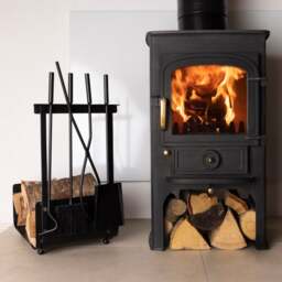 Snug - Fireside Hazel Iron 5 Piece Fireside Companion Set with Firewood Holder - thumbnail 1