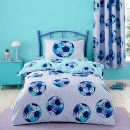 Catherine Lansfield Tie Dye Football Purple Reversible Duvet Cover and Pillowcase Set - thumbnail 2