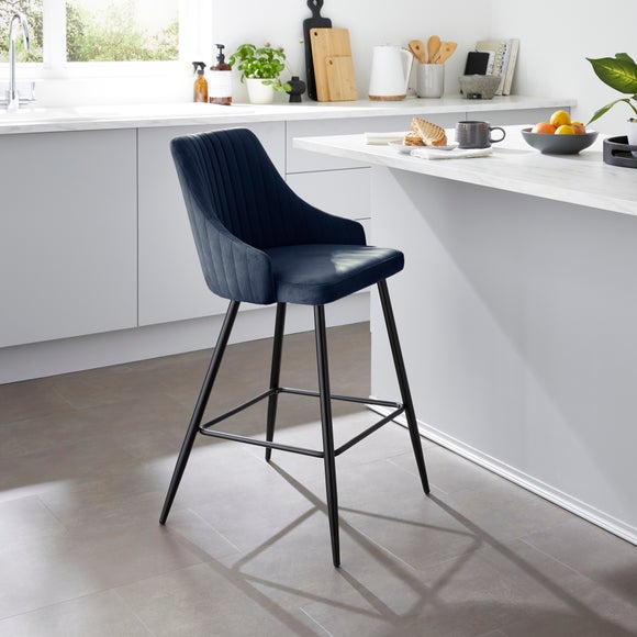 Shea Counter Height Barstool, Velvet - image 1