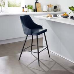 Shea Counter Height Barstool, Velvet - thumbnail 1