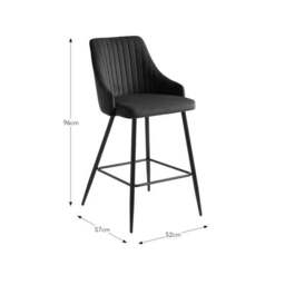 Shea Counter Height Barstool, Velvet - thumbnail 6