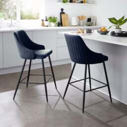 Shea Counter Height Barstool, Velvet - thumbnail 2