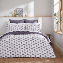 Ashwin Floral Blockprint Duvet Cover and Pillowcase Set - thumbnail 1