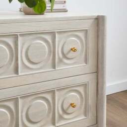 Theodore 2 Drawer Wide Bedside Table, Mango Wood - thumbnail 5