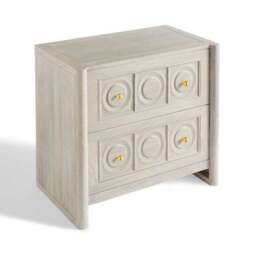 Theodore 2 Drawer Wide Bedside Table, Mango Wood - thumbnail 6