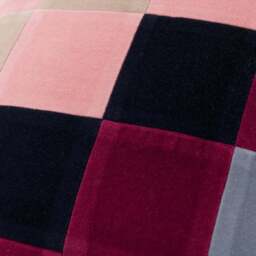 Clara Cubed Patchwork Cotton Velvet Square Cushion - thumbnail 2