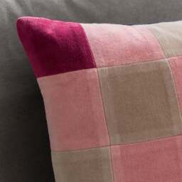 Clara Cubed Patchwork Cotton Velvet Square Cushion - thumbnail 6