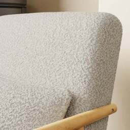 Alpine Boucle Spindle Wooden Arm Accent Chair - thumbnail 6