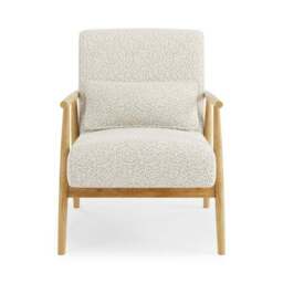 Alpine Boucle Spindle Wooden Arm Accent Chair - thumbnail 6