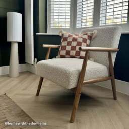 Alpine Boucle Spindle Wooden Arm Accent Chair - thumbnail 2