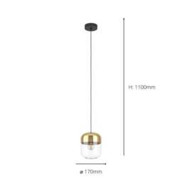 EGLO Maryvilla Black & Gold Pendant Light - thumbnail 3