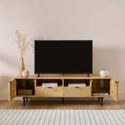 "Spencer Extra Wide TV Unit for TVs up to 80"", Mango Wood" - thumbnail 2