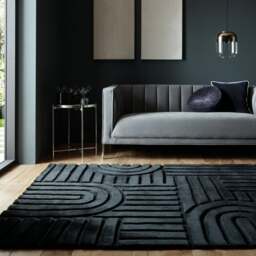 Supersoft Lush Geometric Faux Fur Arch Rug - thumbnail 1