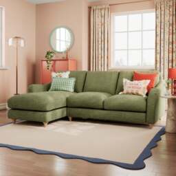 Hattie Slub Faux Linen Corner Chaise - thumbnail 1