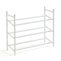 3 Tier White Extendable Shoe Rack - thumbnail 3