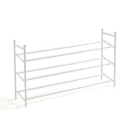 3 Tier White Extendable Shoe Rack - thumbnail 4