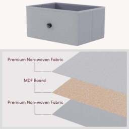 Maye 1 Drawer Fabric Bedside Table - thumbnail 4