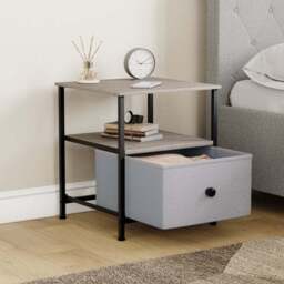 Maye 1 Drawer Fabric Bedside Table - thumbnail 2
