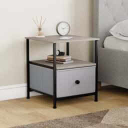 Maye 1 Drawer Fabric Bedside Table