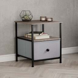 Maye 1 Drawer Fabric Bedside Table - thumbnail 6